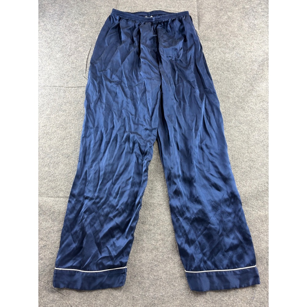 SilkSilky 100% Silk Navy Blue Pajama Pants-  size M